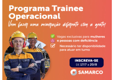 Samarco lança novo Programa de Trainee para as suas operações em MG e ES exclusivo para mulheres e pessoas com deficiência