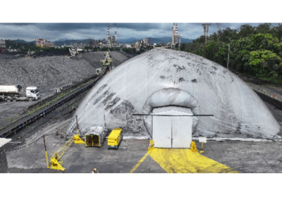 Usiminas utiliza cobertura inflável em pátio de matérias-primas para conter emissões