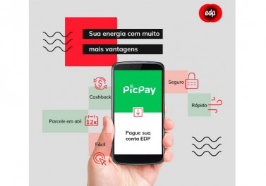 Clientes da EDP terão cashback de até R$ 15 no pagamento da conta de energia pelo PicPay