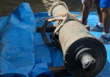 Nota: ArcelorMittal Tubarão apoia restauração de canhão encontrado na baía de Vitória
