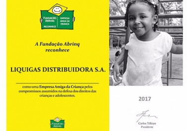 Liquigás renova Selo Empresa Amiga da Criança da Abrinq pelo sexto ano consecutivo