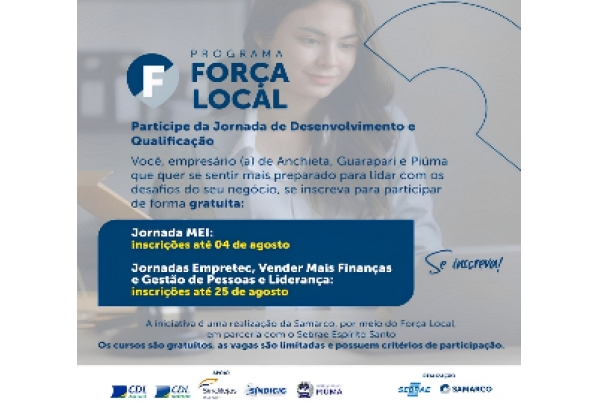 Força Local abre inscrições para as jornadas de desenvolvimento e qualificação para Minas e Espírito Santo