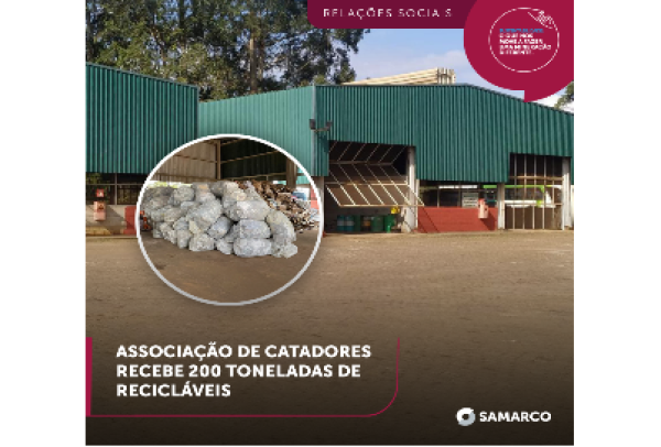 Samarco doa 200 toneladas de material reciclável a Associação de Catadores em Ouro Preto