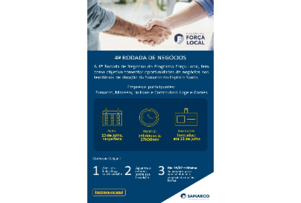 Força Local está com inscrições abertas para rodada de negócios no Espírito Santo
