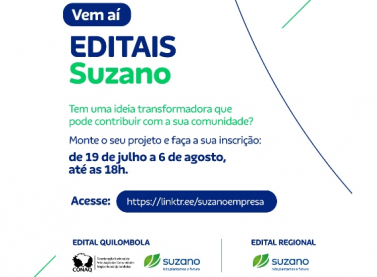 Suzano vai destinar R$ 1 milhão para apoiar projetos em comunidades da BA, ES e MG