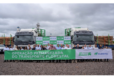 Suzano inova no setor de logística florestal com primeiro módulo próprio de operação de tritrens em Três Lagoas (MS)