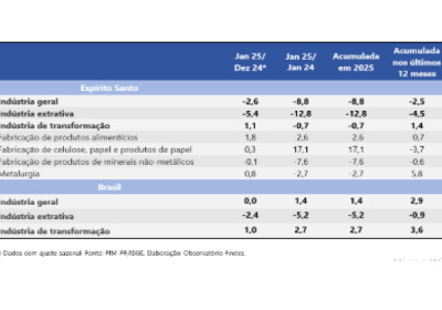 PIM-PF: produção do setor de celulose tem alta de 17,1% no ES em janeiro