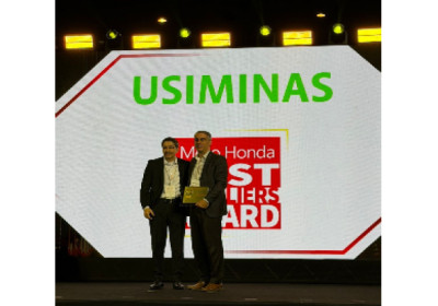 Usiminas recebe prêmio da Honda Motos e é eleita melhor fornecedora de aço e matéria-prima pelo quarto ano consecutivo